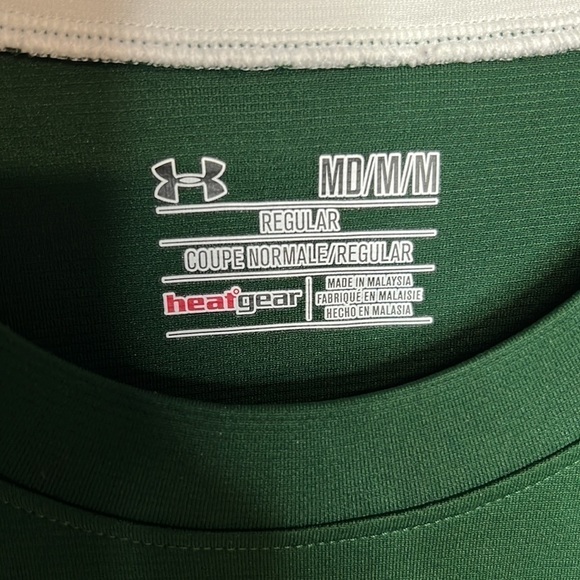 UNDER ARMOUR CSU GREEN AND WHITE MEDIUM SHIRT HEAT GEAR - Picture 3 of 5